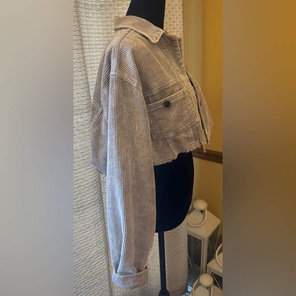 POL Beige Corduroy Cropped Jacket Bohemian - Picture 5 of 9